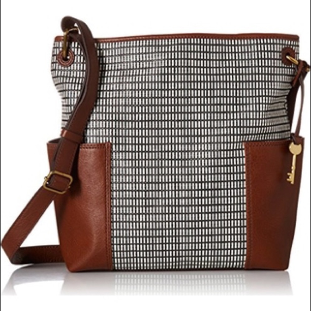 NWT Fossil Lane Black/White Crossbody